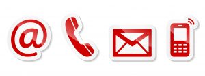 Contact Us – Red sticker icons